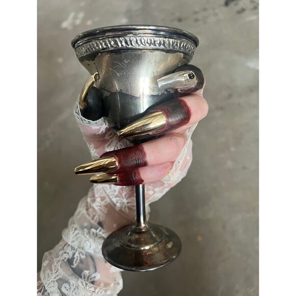 Gold Metal Brass Nails, Accessories, Custom Nails, Press Ons, Gold Jewelry - Picture 4 of 6